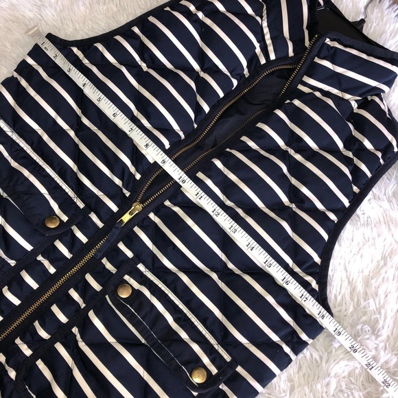 J.Crew Navy/White Striped Puffer Vest - Picture 7 of 10